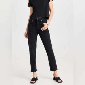 agolde riley high rise straight crop